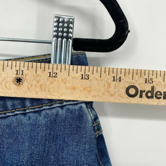 Marine Layer Mendes Denim Mini Skirt Women Size XS Raw Hem Cotton Dark Wash Blue - Picture 9 of 10